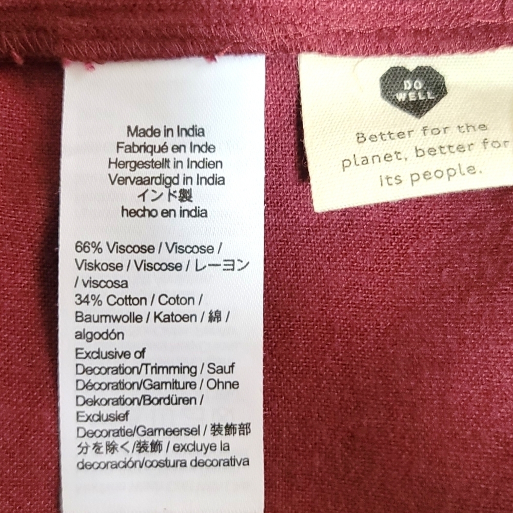 Madewell Embroidered Ruffled Flannel Mini Dress In Vintage Mulberry. Cottagecore - Picture 13 of 14
